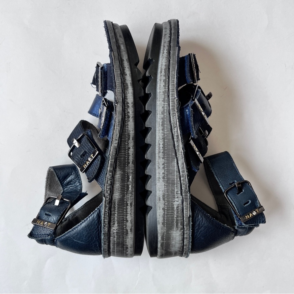 Naot Gladiator Navy Blue Leather Strappy Sandal Size EUR 36 US 5 - Picture 6 of 11